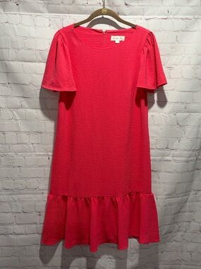 Harper Rose Vibrant Pink Ruffle Hem Midi Dress Woman’s size 8